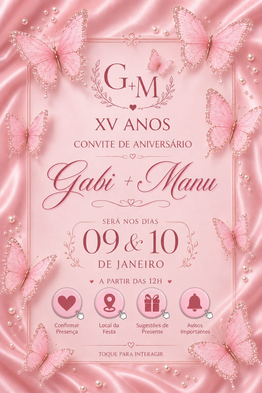 Convite Gabi + Manu XV Anos